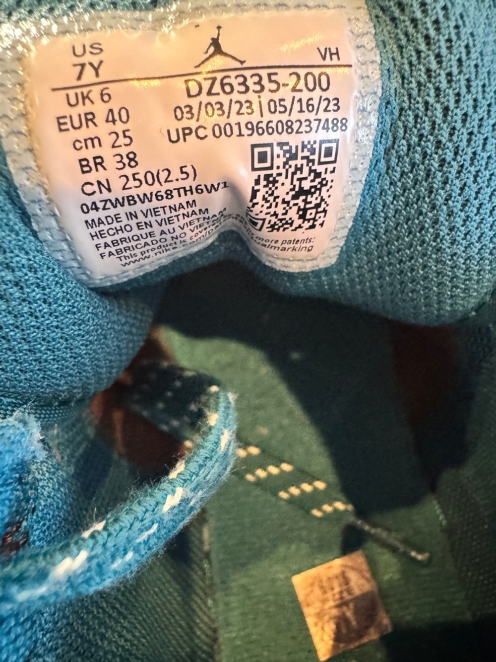 Jordan 1’S Women’s/Or Kids' Mid-Top Sneakers in Brown, Tan & Teal - Picture 7 of 10